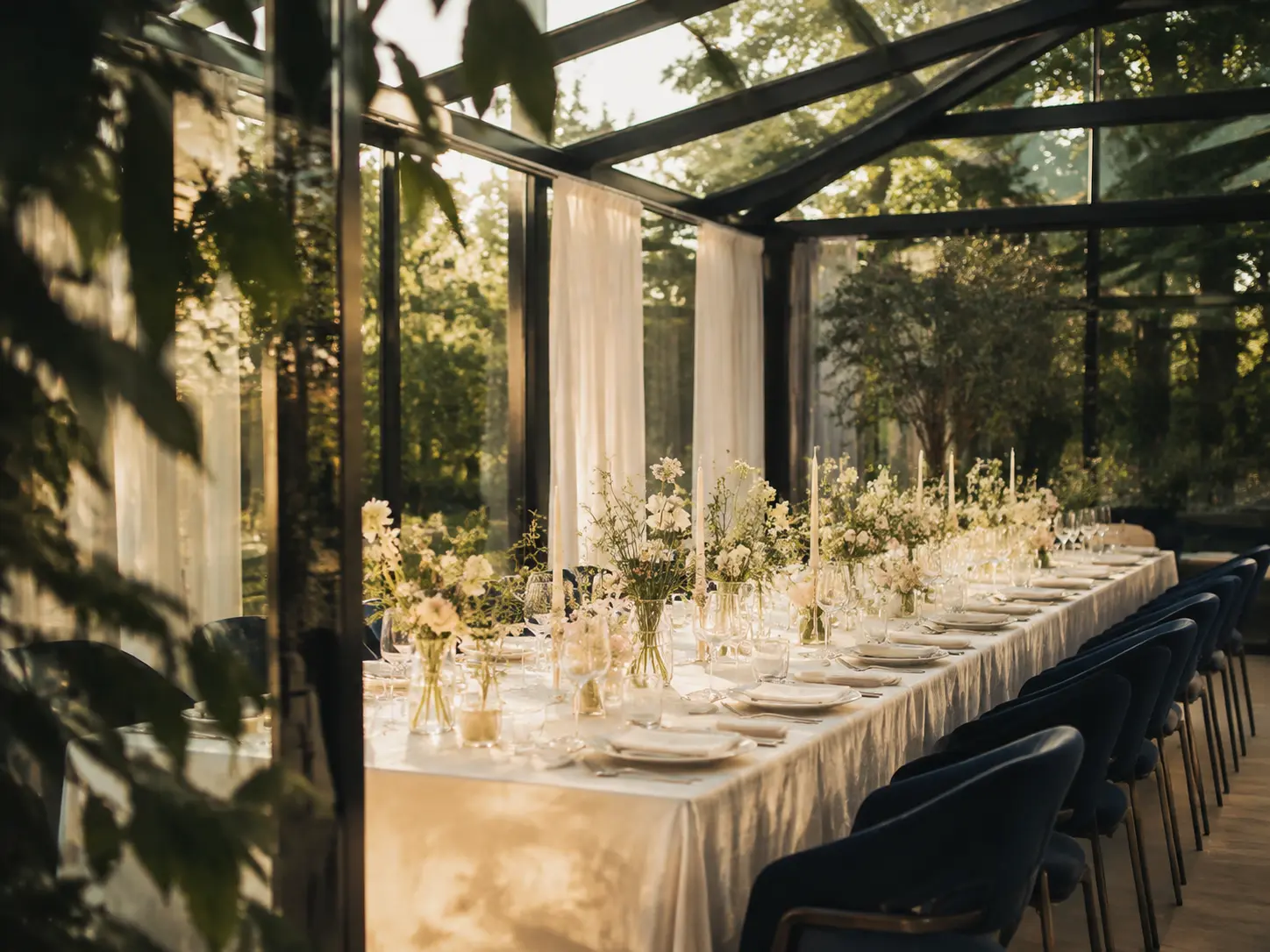 Светлый Garden Room в окружении зелени